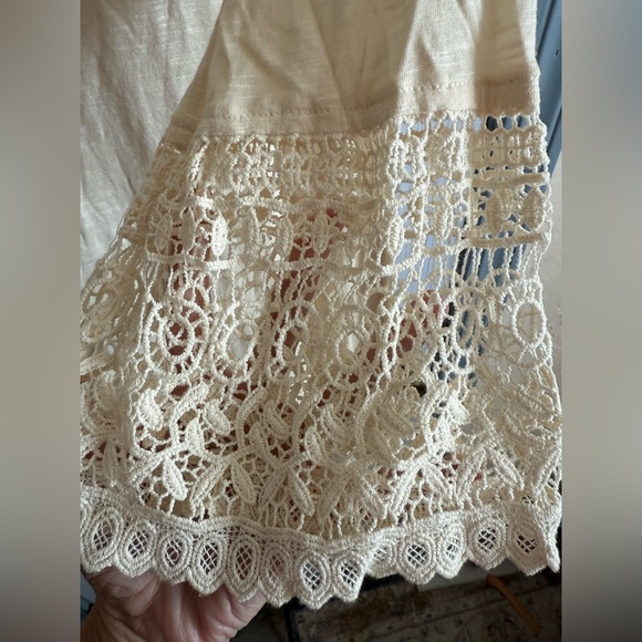 Indigo Soul Cream Lace Hem Tunic – Size XL - Picture 4 of 5